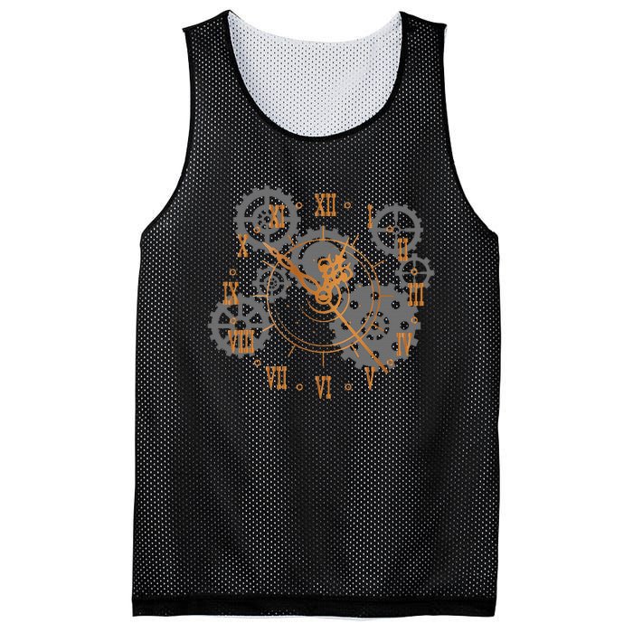 Vintage Steampunk Clock Gears Steampunk Mesh Reversible Basketball Jersey Tank