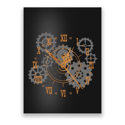 Vintage Steampunk Clock Gears Steampunk Poster