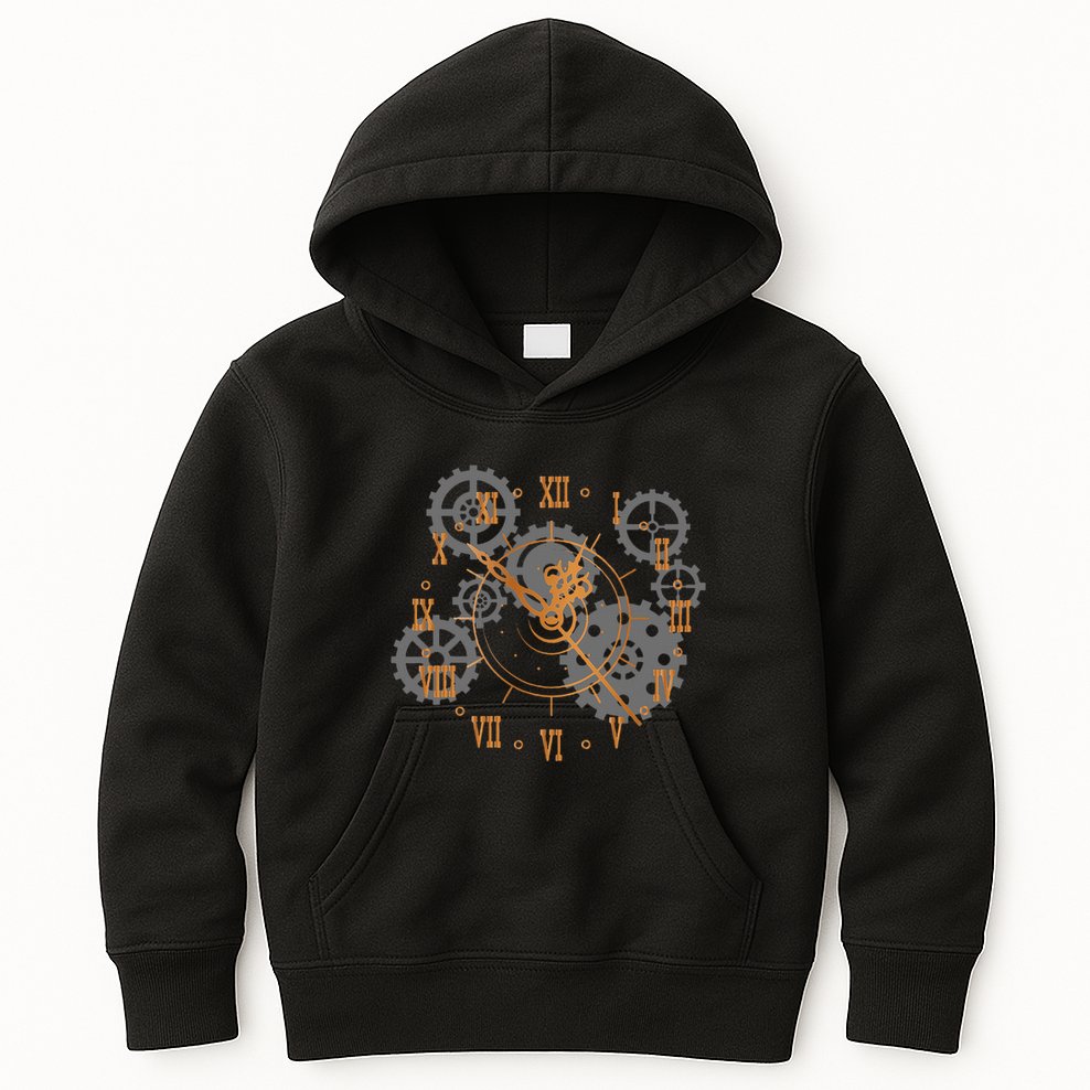 Vintage Steampunk Clock Gears Steampunk Kids Hoodie