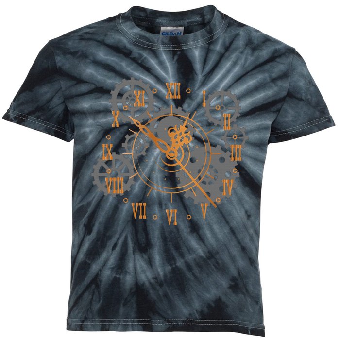 Vintage Steampunk Clock Gears Steampunk Kids Tie-Dye T-Shirt