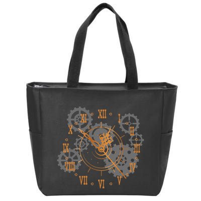 Vintage Steampunk Clock Gears Steampunk Zip Tote Bag
