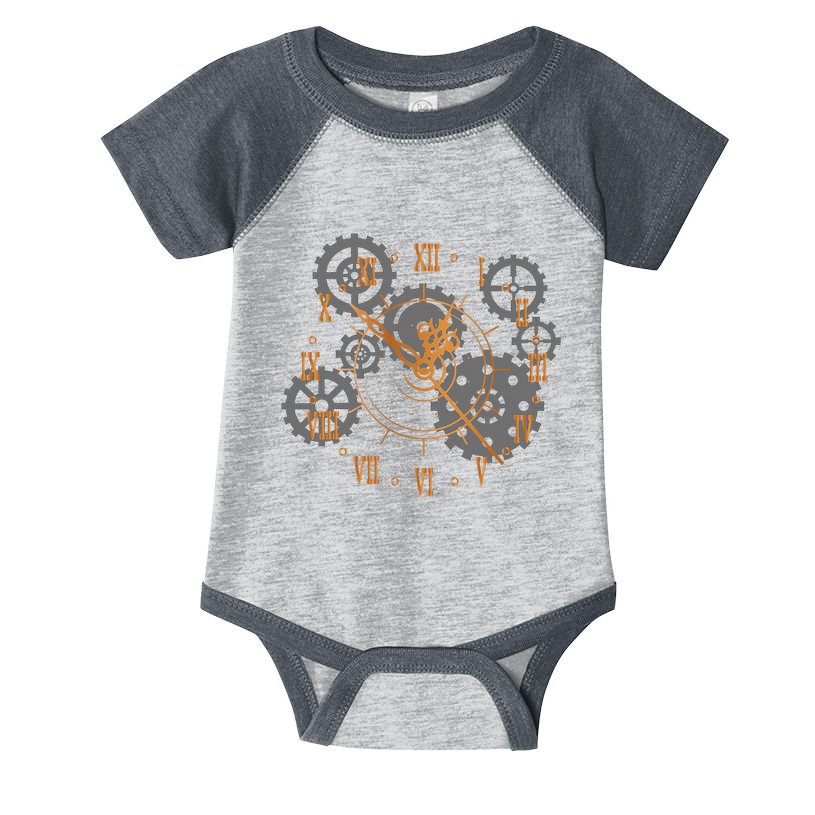 Vintage Steampunk Clock Gears Steampunk Infant Baby Jersey Bodysuit