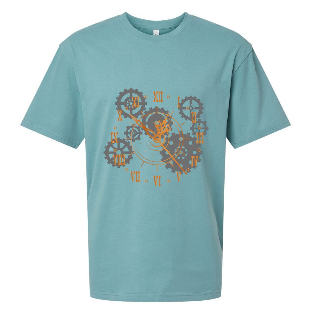 Vintage Steampunk Clock Gears Steampunk Sueded Cloud Jersey T-Shirt