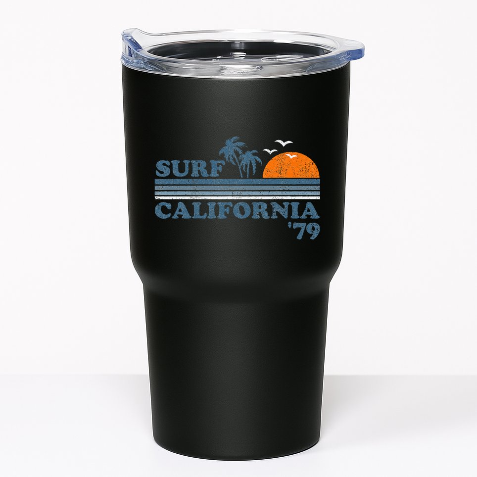 Vintage Surf California Beach Retro Sunset Surf 70s Tumbler