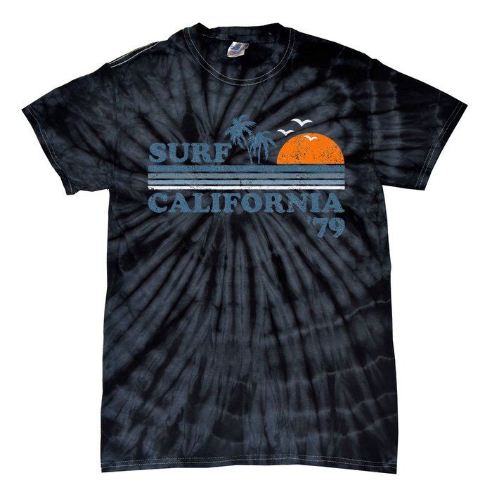 Vintage Surf California Beach Retro Sunset Surf 70s Tie-Dye T-Shirt