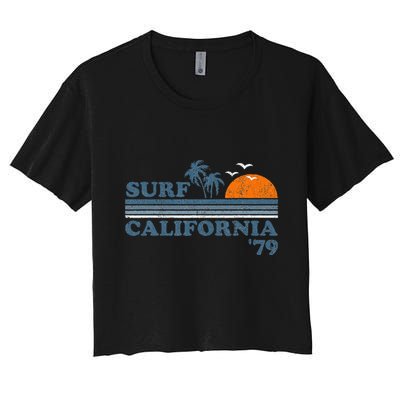 Vintage Surf California Beach Retro Sunset Surf 70s Crop Top