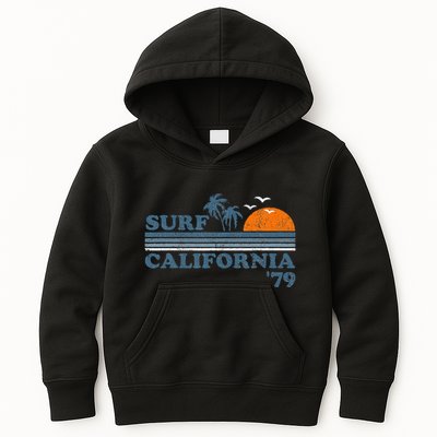 Vintage Surf California Beach Retro Sunset Surf 70s Kids Hoodie