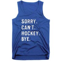 Vintage Sorry Can't Hockey Bye Smile Tank Top