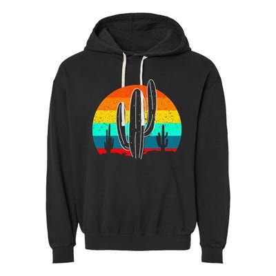Vintage Saguaro Cactus Retro Arizona Desert Cactaceae Garment-Dyed Fleece Hoodie