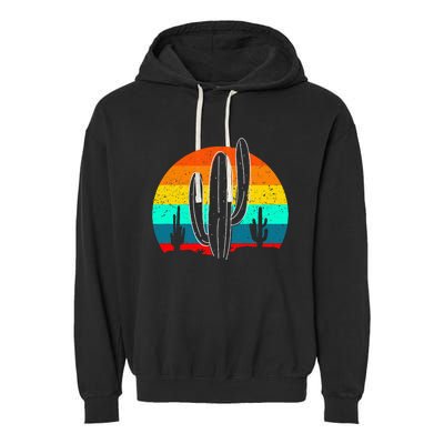 Vintage Saguaro Cactus Retro Arizona Desert Cactaceae Garment-Dyed Fleece Hoodie