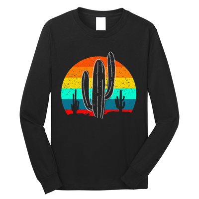 Vintage Saguaro Cactus Retro Arizona Desert Cactaceae Long Sleeve Shirt