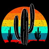 Vintage Saguaro Cactus Retro Arizona Desert Cactaceae Button