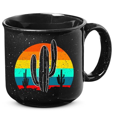 Vintage Saguaro Cactus Retro Arizona Desert Cactaceae 15oz Campfire Ceramic Mug