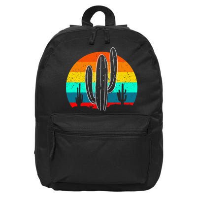 Vintage Saguaro Cactus Retro Arizona Desert Cactaceae 16 in Basic Backpack