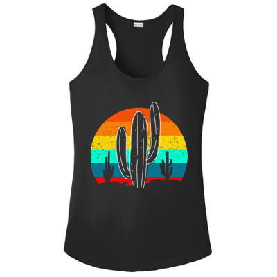 Vintage Saguaro Cactus Retro Arizona Desert Cactaceae Ladies PosiCharge Competitor Racerback Tank