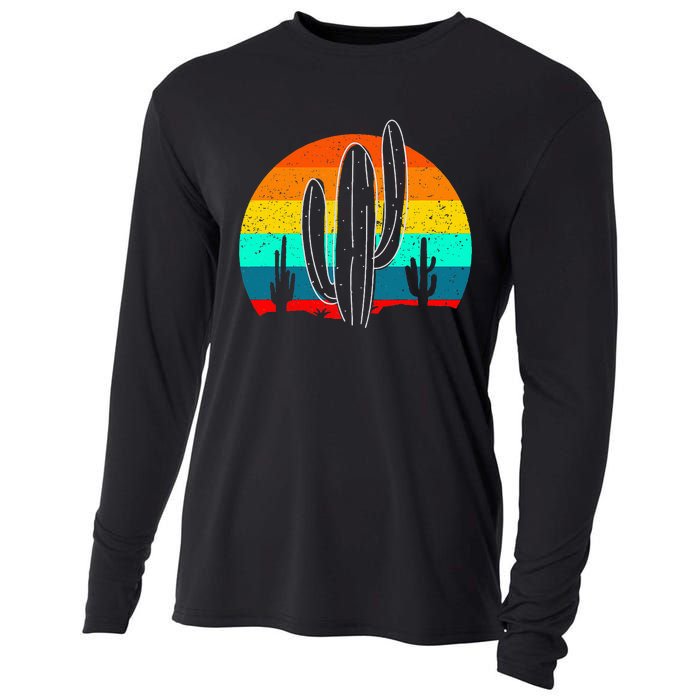 Vintage Saguaro Cactus Retro Arizona Desert Cactaceae Cooling Performance Long Sleeve Crew