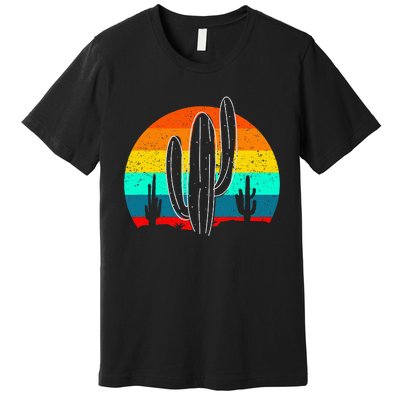 Vintage Saguaro Cactus Retro Arizona Desert Cactaceae Premium T-Shirt