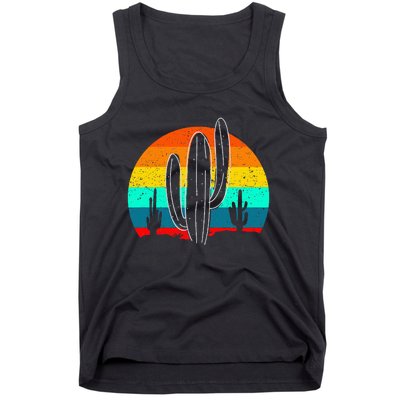 Vintage Saguaro Cactus Retro Arizona Desert Cactaceae Tank Top