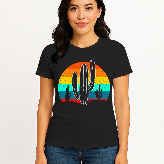 Vintage Saguaro Cactus Retro Arizona Desert Cactaceae Womens T-Shirt