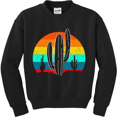 Vintage Saguaro Cactus Retro Arizona Desert Cactaceae Kids Sweatshirt