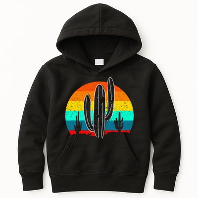 Vintage Saguaro Cactus Retro Arizona Desert Cactaceae Kids Hoodie