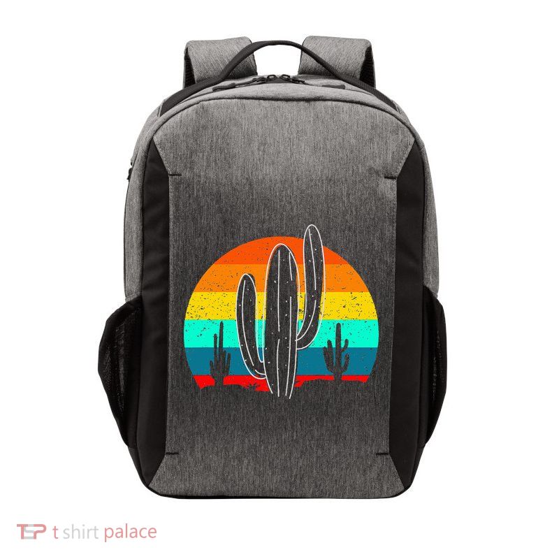 Vintage Saguaro Cactus Retro Arizona Desert Cactaceae Vector Backpack