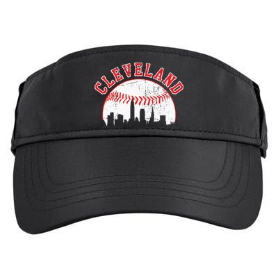 Vintage Skyline Cleveland Baseball Adult Drive Performance Visor