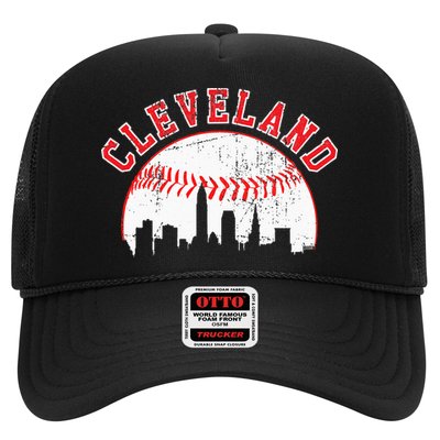 Vintage Skyline Cleveland Baseball Trucker Hat