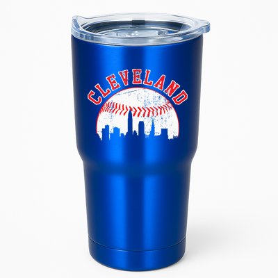 Vintage Skyline Cleveland Baseball Tumbler