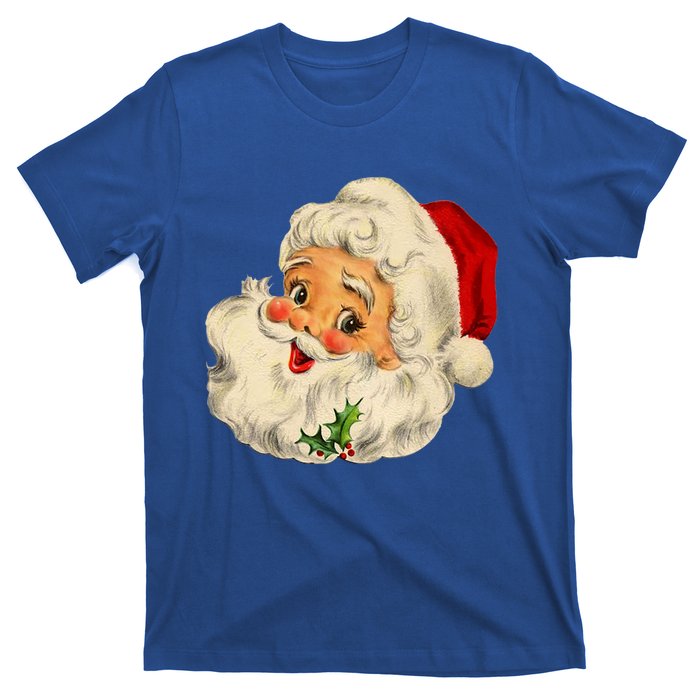 Vintage Santa Claus Face Old Christmas Fashioned Xmas Pajama Gift T-Shirt