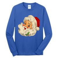 Vintage Santa Claus Face Old Christmas Fashioned Xmas Pajama Gift Tall Long Sleeve T-Shirt