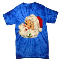 Vintage Santa Claus Face Old Christmas Fashioned Xmas Pajama Gift Tie-Dye T-Shirt