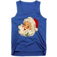 Vintage Santa Claus Face Old Christmas Fashioned Xmas Pajama Gift Tank Top