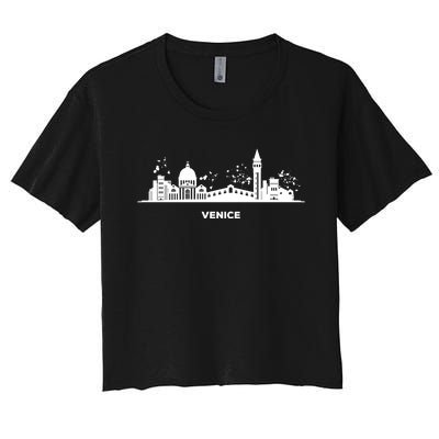 Venetian Skyline Cityscape Venice Women's Crop Top Tee