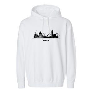 Venetian Skyline Cityscape Venice Garment-Dyed Fleece Hoodie