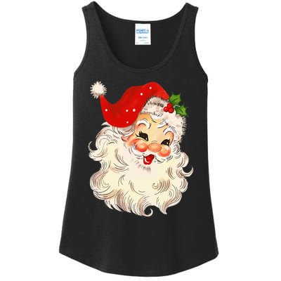 Vintage Santa Claus Face Christmas Xmas Santa Claus Ladies Essential Tank