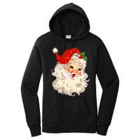 Vintage Santa Claus Face Christmas Xmas Santa Claus Women's Pullover Hoodie