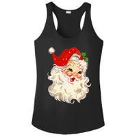 Vintage Santa Claus Face Christmas Xmas Santa Claus Ladies PosiCharge Competitor Racerback Tank