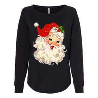 Vintage Santa Claus Face Christmas Xmas Santa Claus Womens California Wash Sweatshirt