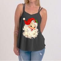 Vintage Santa Claus Face Christmas Xmas Santa Claus Women's Strappy Tank