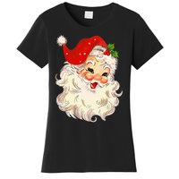 Vintage Santa Claus Face Christmas Xmas Santa Claus Women's T-Shirt