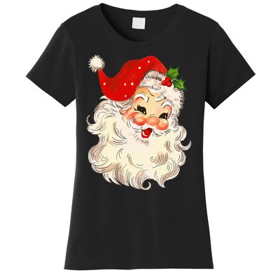 Vintage Santa Claus Face Christmas Xmas Santa Claus Women's T-Shirt