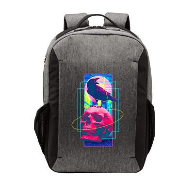 Vaporwave Skull & Crow Halloween Retro Aesthetic Art Vector Backpack