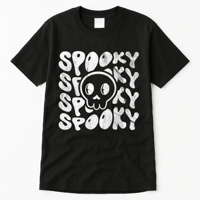 Vintage Spooky Creepy Ghost Skull Halloween Tall T-Shirt