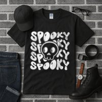 Vintage Spooky Creepy Ghost Skull Halloween Tall T-Shirt