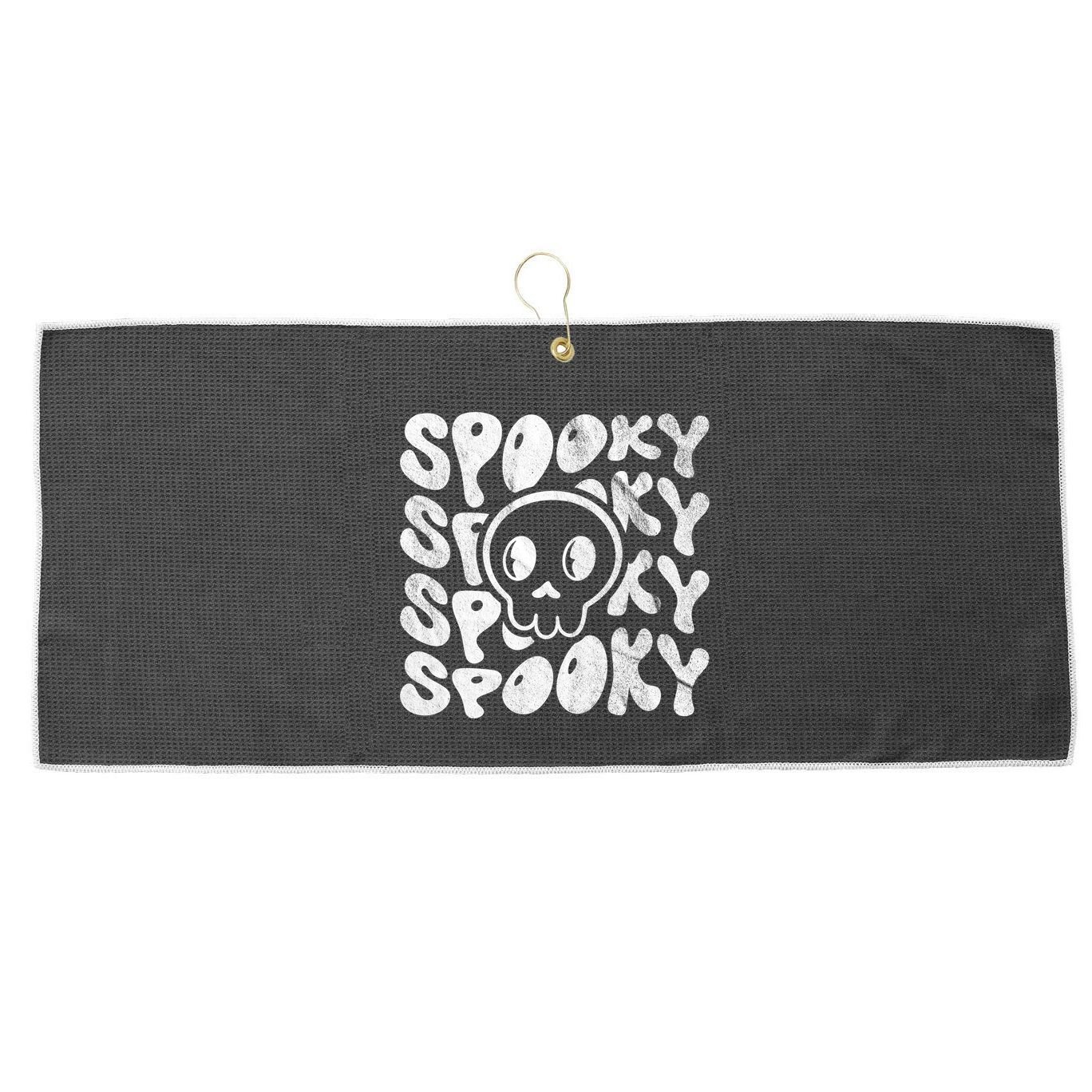 Vintage Spooky Creepy Ghost Skull Halloween Large Microfiber Waffle Golf Towel