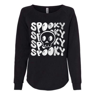 Vintage Spooky Creepy Ghost Skull Halloween Womens California Wash Sweatshirt