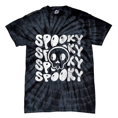 Vintage Spooky Creepy Ghost Skull Halloween Tie-Dye T-Shirt