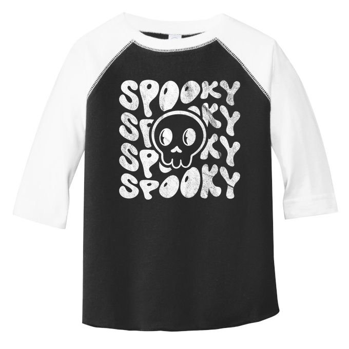Vintage Spooky Creepy Ghost Skull Halloween Toddler Fine Jersey T-Shirt