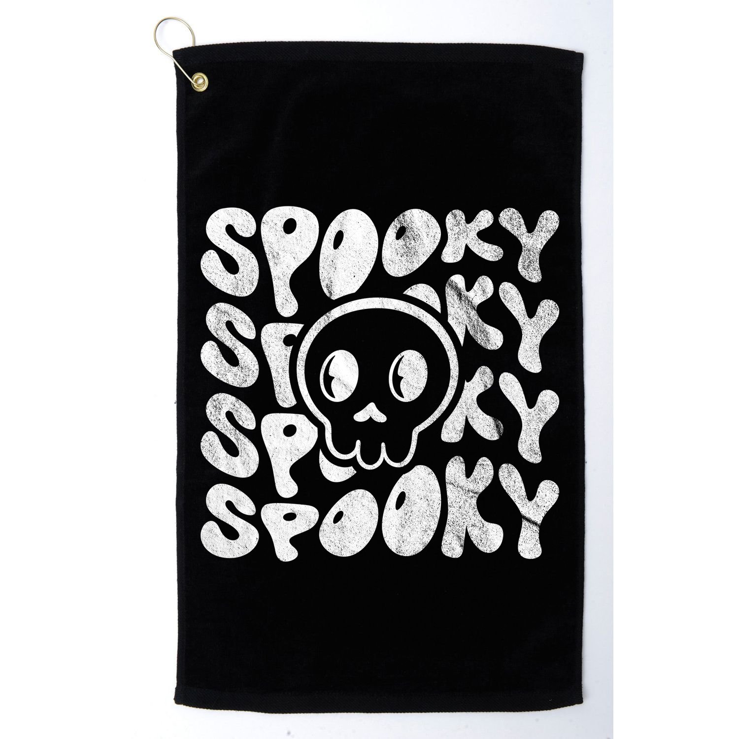 Vintage Spooky Creepy Ghost Skull Halloween Golf Towel